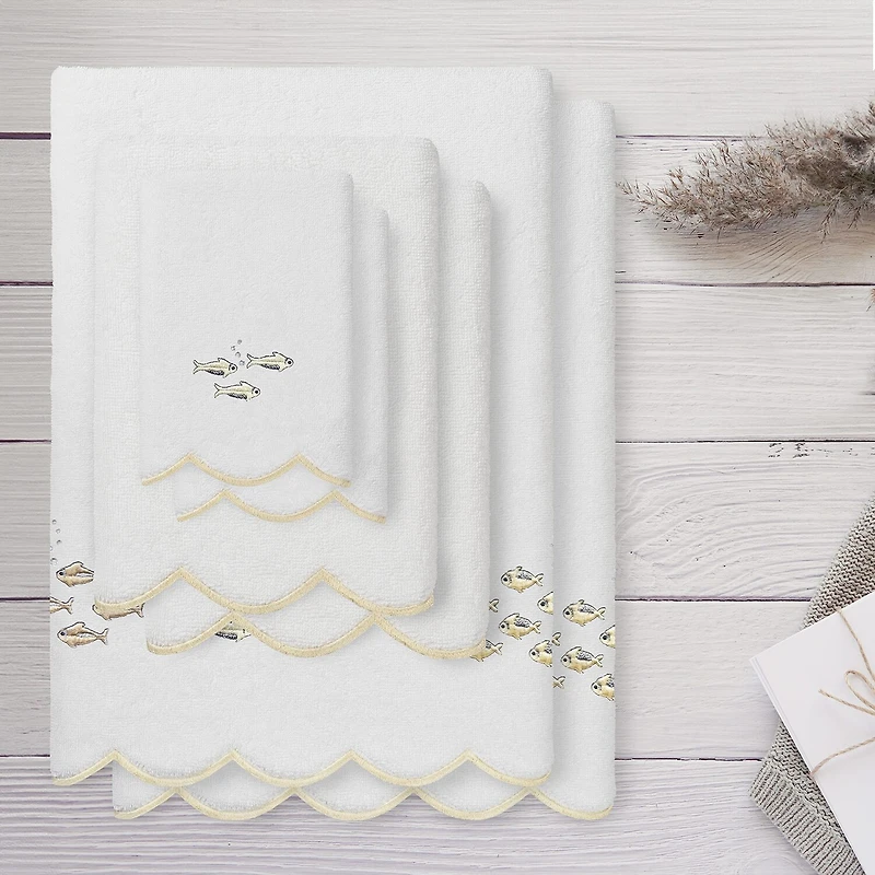Linum Home Textiles Fish School Scallop 6-pc. Quick Dry Bath Towel Set