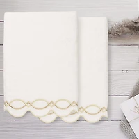Linum Home Textiles Diamond Chain Scallop 2-pc. Quick Dry Bath Towel Set