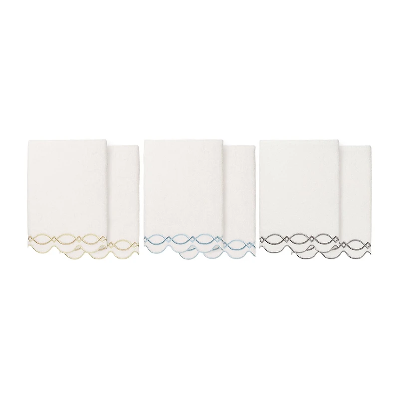 Linum Home Textiles Diamond Chain Scallop 2-pc. Quick Dry Bath Towel Set