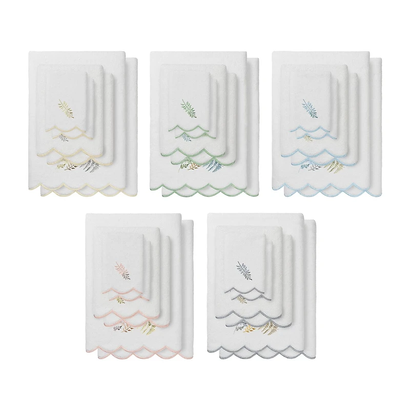 Linum Home Textiles Fern Toss Scallop -pc. Quick Dry Bath Towel Set