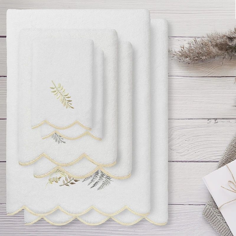 Linum Home Textiles Fern Toss Scallop -pc. Quick Dry Bath Towel Set