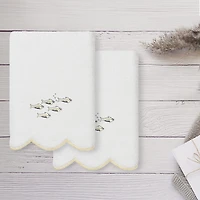 Linum Home Textiles Fish School Scallop 2-pc. Embellished Hand Towel