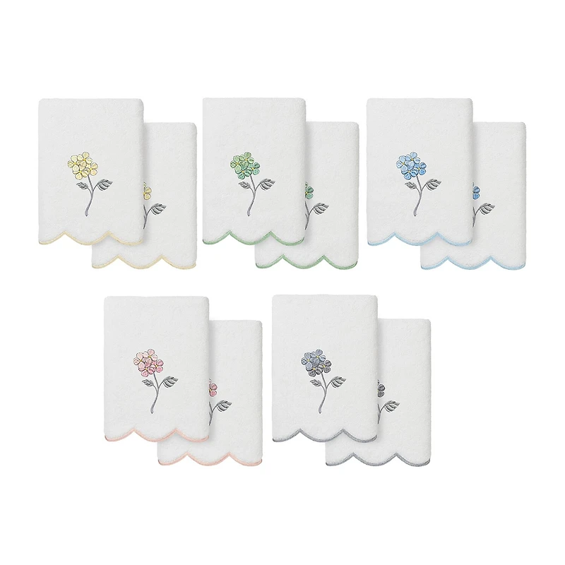Linum Home Textiles Hydea Scallop 2-pc. Embellished Hand Towel