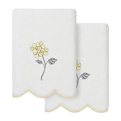 Linum Home Textiles Hydea Scallop 2-pc. Embellished Hand Towel