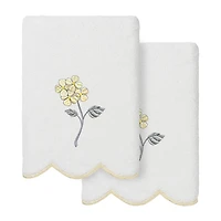 Linum Home Textiles Hydea Scallop 2-pc. Embellished Hand Towel