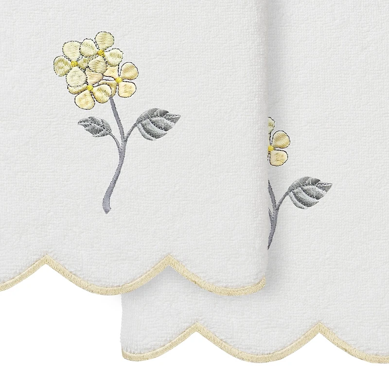 Linum Home Textiles Hydea Scallop 2-pc. Embellished Hand Towel