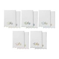 Linum Home Textiles Fern Toss Scallop 2-pc. Quick Dry Bath Towel Set