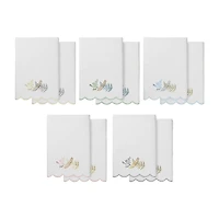 Linum Home Textiles Fern Toss Scallop 2-pc. Quick Dry Bath Towel Set