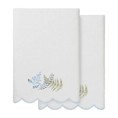Linum Home Textiles Fern Toss Scallop 2-pc. Quick Dry Bath Towel Set