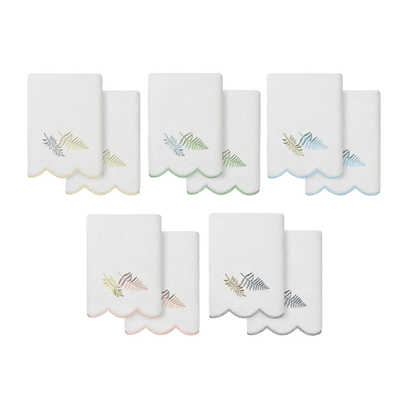 Linum Home Textiles Fern Toss Scallop 2-pc. Embellished Hand Towel