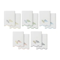 Linum Home Textiles Fern Toss Scallop 2-pc. Embellished Hand Towel