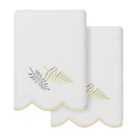 Linum Home Textiles Fern Toss Scallop 2-pc. Embellished Hand Towel