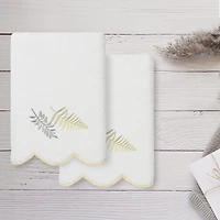 Linum Home Textiles Fern Toss Scallop 2-pc. Embellished Hand Towel