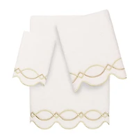 Linum Home Textiles Diamond Chain Scallop 3-pc. Quick Dry Bath Towel Set