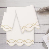 Linum Home Textiles Diamond Chain Scallop 3-pc. Quick Dry Bath Towel Set