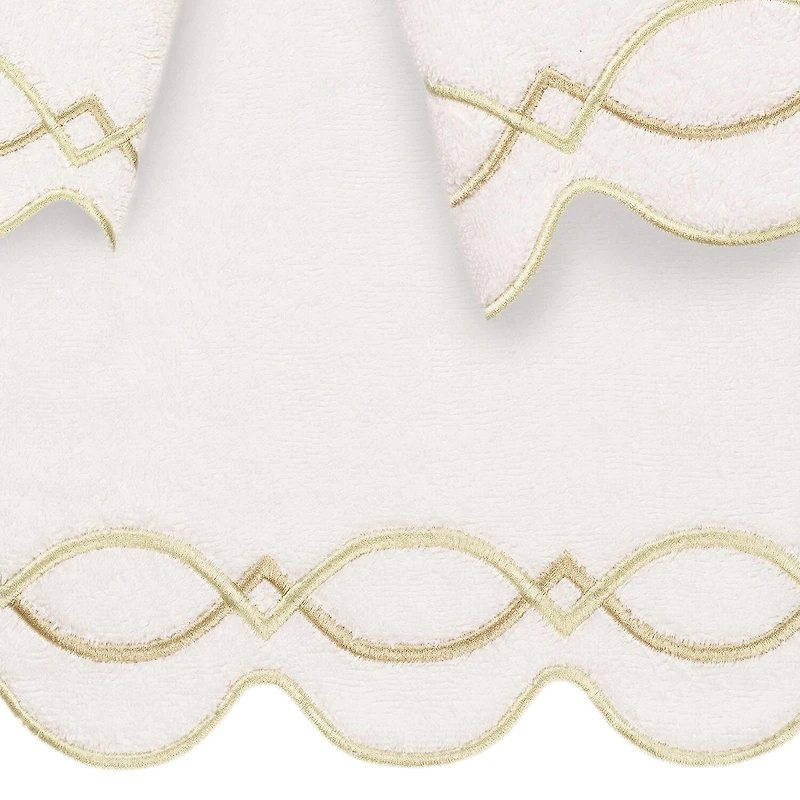 Linum Home Textiles Diamond Chain Scallop 3-pc. Quick Dry Bath Towel Set