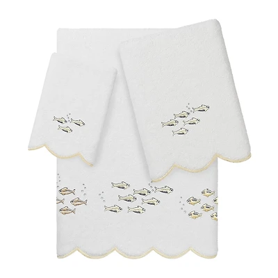 Linum Home Textiles Fish School Scallop 3-pc. Quick Dry Bath Towel Set