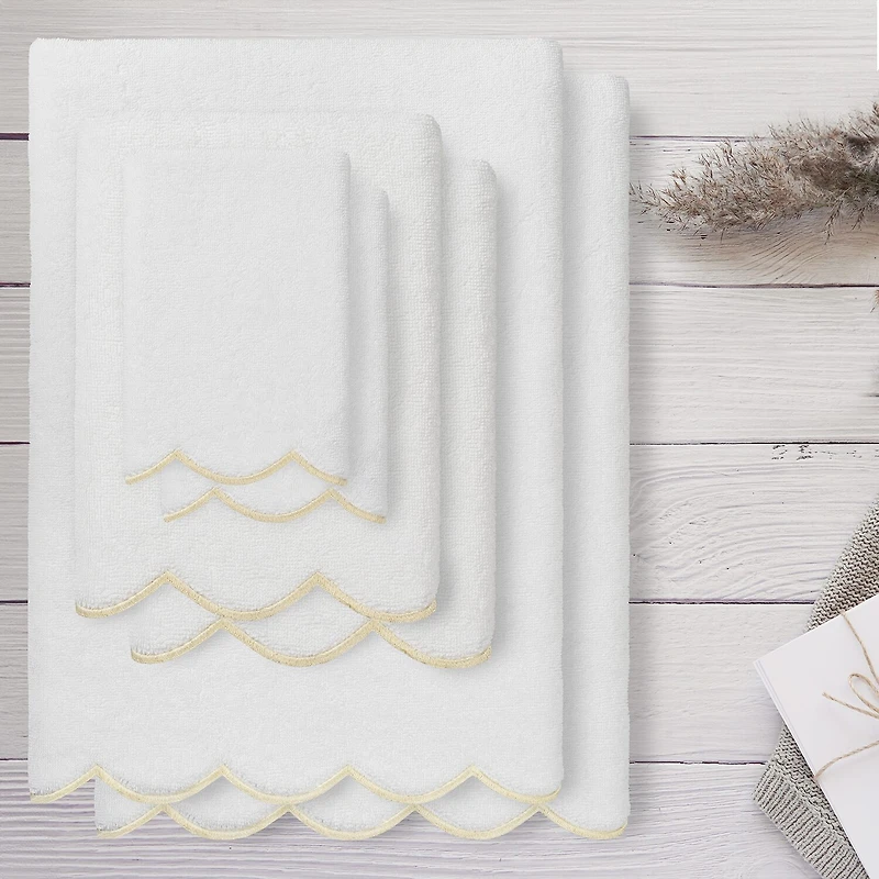Linum Home Textiles Adornia Scallop 6-pc. Quick Dry Bath Towel Set