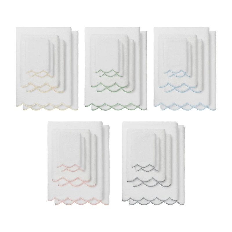 Linum Home Textiles Adornia Scallop 6-pc. Quick Dry Bath Towel Set