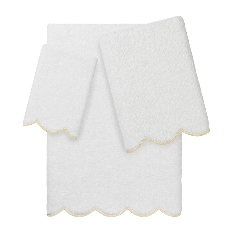 Linum Home Textiles Adornia Scallop 3-pc. Quick Dry Bath Towel Set