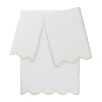 Linum Home Textiles Adornia Scallop 3-pc. Quick Dry Bath Towel Set