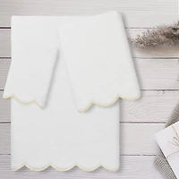 Linum Home Textiles Adornia Scallop 3-pc. Quick Dry Bath Towel Set
