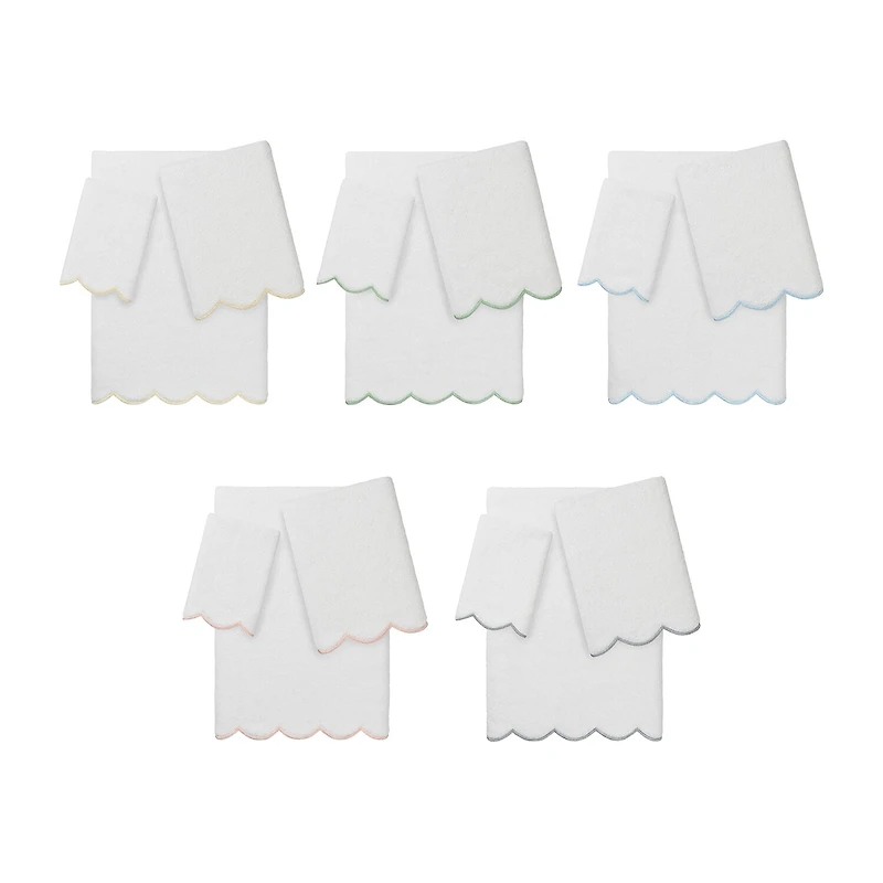 Linum Home Textiles Adornia Scallop 3-pc. Quick Dry Bath Towel Set