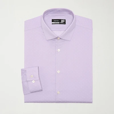 J. Ferrar Ultra Comfort Dobby Mens Regular Fit Stretch Fabric Wrinkle Free Long Sleeve Dress Shirt