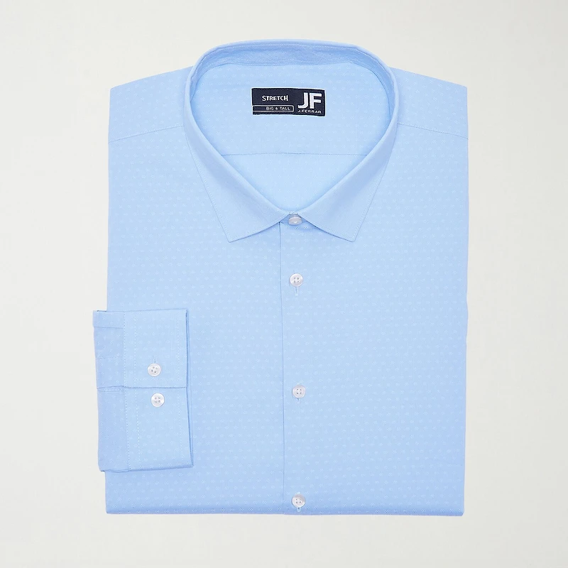J. Ferrar Big And Tall Ultra Comfort Mens Regular Fit Stretch Fabric Wrinkle Free Long Sleeve Dress Shirt