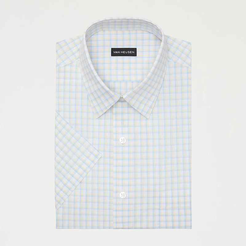 Van Heusen Big And Tall Easy Care Poplin Mens Regular Fit Short Sleeve Dress Shirt