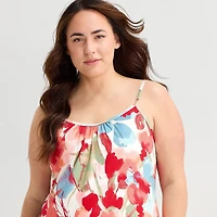 Ambrielle Womens Plus Sleeveless Crew Neck Chemise