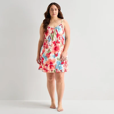 Ambrielle Womens Plus Sleeveless Crew Neck Chemise