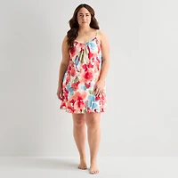 Ambrielle Womens Plus Sleeveless Crew Neck Chemise
