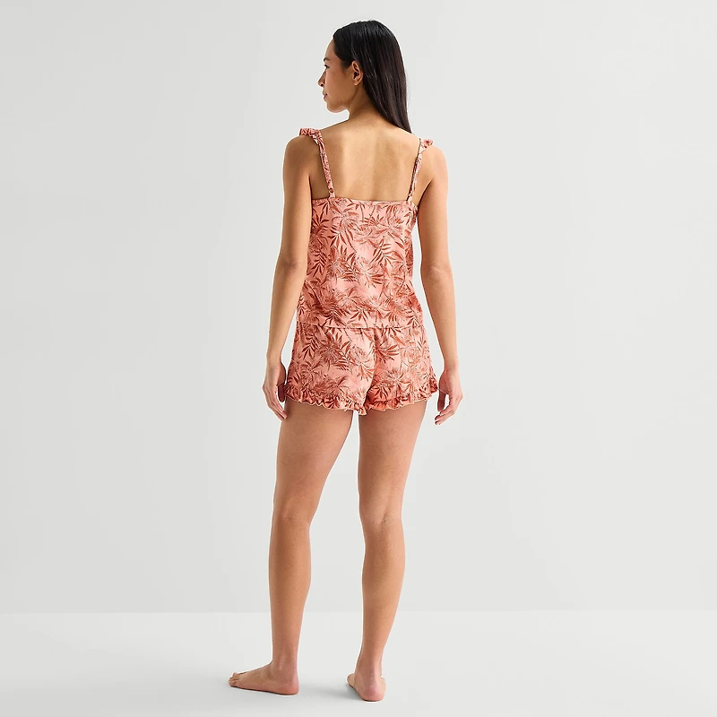 Ambrielle Womens Square Neck Sleeveless 2-pc. Cami Pajama Set