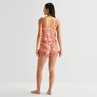Ambrielle Womens Square Neck Sleeveless 2-pc. Cami Pajama Set