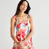 Ambrielle Womens Square Neck Sleeveless 2-pc. Cami Pajama Set