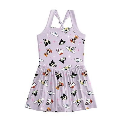 Little & Big Kid Girls Sleeveless Hello Kitty Powerpuff A-Line Dress