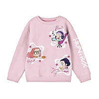 Little & Big Kid Girls Round Neck Fleece Long Sleeve KPOP Demon Hunters Sweatshirt