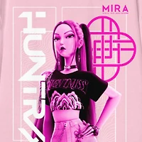 Mira Big Kid Girls Crew Neck Short Sleeve Oversized KPop Demon Hunters Graphic T-Shirt