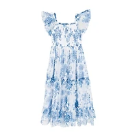 Rare Editions Big Kid Girls Short Sleeve Flutter Floral Maxi Dress