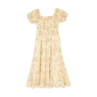 Rare Editions Big Kid Girls Short Sleeve Floral Maxi Dress