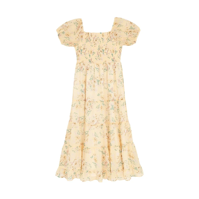 Rare Editions Big Kid Girls Short Sleeve Floral Maxi Dress