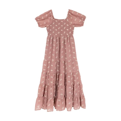 Rare Editions Big Kid Girls Short Sleeve Maxi Dress