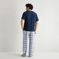 RESTWELL Mens Crew Neck Short Sleeve 2-pc. Pajama Set