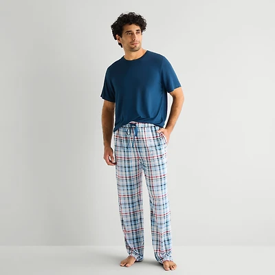 RESTWELL Mens Crew Neck Short Sleeve 2-pc. Pajama Set
