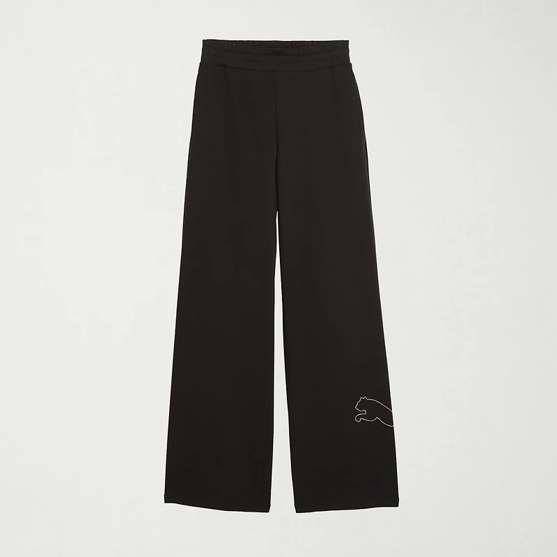 PUMA Womens Wide Leg High Rise Relaxed Fit Sweatpant