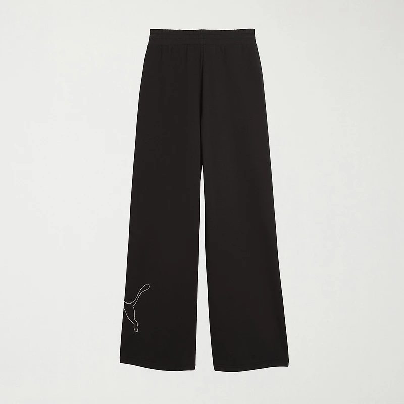 PUMA Womens Wide Leg High Rise Relaxed Fit Sweatpant