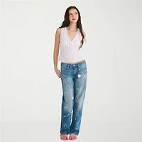 AEROPOSTALE Womens Juniors Mid Rise Baggy Fit Jean