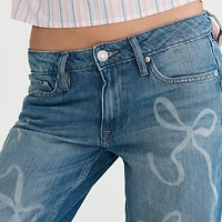 AEROPOSTALE Womens Juniors Mid Rise Baggy Fit Jean