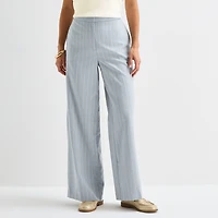 Worthington Womens Tall Wide Leg High Rise Pleated Pant